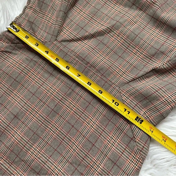 🍓[ Charlie Moss ] Tailored Ruffle Hem Plaid Wiggle Dress - Picture 11 of 16